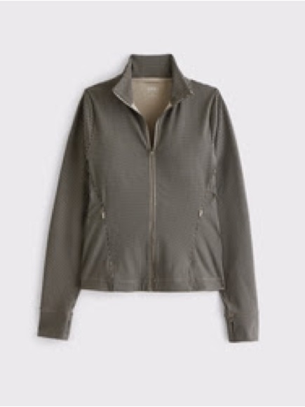 Nwt Abercrombie & Fitch Ypb Sculptlux Full-Zip Jacket Black Houndstooth S